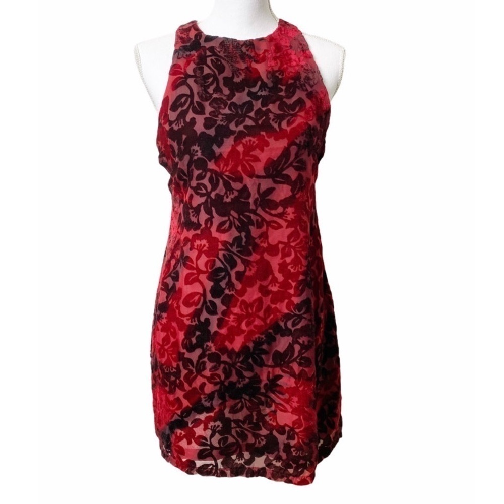 Anthropologie Somedays Lovin Dress Crushed Velvet Mini Valentine Dress Medium